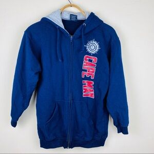 🍀[Tipsy] Cape May Zip-Up Hoodie; Blue; Size Small